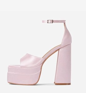 Summer New High <b>Heel</b> Women's Sandals Hate High Thick Bottom One Word Buckle Strap for Sexy <b>Dance</b> - Product Image 3