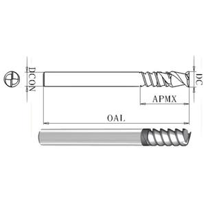 Fraise à queue courte en cuivre à 2 cannelures, [Dia]mm X [Diamètre du col]mm, pour l'usinage de profondeur du laiton/du bronze - Product Image 1