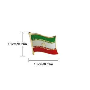 Broche en émail métallique époxy cristal drapeau national iranien, collection de souvenirs, cadeaux, accessoires pour revers de veste - Product Image 3