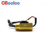 Sensor Aliran G1/2 Magnetik 1-30L/mnt Efek Hall Sensor Aliran Cairan Kuningan untuk Pemanas Air Panas