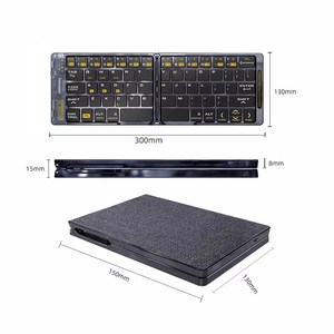 Ultra-Mỏng Không Dây Hai-Gấp Bàn Phím Nhỏ Bt Bàn Phím Không Dây Có Thể Gập Lại Cho Máy Tính Bảng PC - Product Image 2