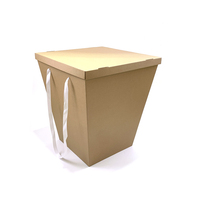 Vente en Gros Sac de Luxe pour Bouquet Emballage Boîte Cadeau de Bouquet Trapézoïdale Sac Cadeau de Fleurs Exquis avec Couvercle à Fenêtre