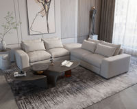 QIFAN - Juego de Sofás Modulares en Forma de L, Estilo Italiano, Moderno, para Sala de Estar, con Chaise Longue y Cama Plegable