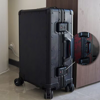 Valise de voyage rigide OEM en fibre de carbone bleue camouflage avec serrure TSA, légère, capacité de charge 150 kg, pour affaires et vacances