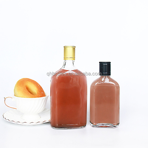 Botellas de Vidrio para <span class=keywords><strong>Licor</strong></span>, Whisky, Vodka, Ginebra, Vino y Tequila, Forma Plana, 120ml, 250ml, 500ml, con Tapa de Rosca - Product Image 4