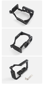 Poyinco Jaula de cámara personalizable de aluminio para A6500/A6400/A6300/A6000, Rig de video con soportes de zapata fría y roscas de <span class=keywords><strong>1</strong></span>/4, antiarañazos - Product Image 4