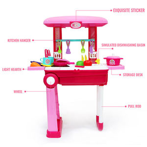 Jeu de cuisine en plastique pour enfants, jeu d'imitation éducatif précoce, ensemble de jouets avec valise - Product Image 4