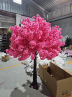 Arbre à fleurs de cerisier artificiel réaliste en bois véritable simulé, grand modèle, pour la décoration