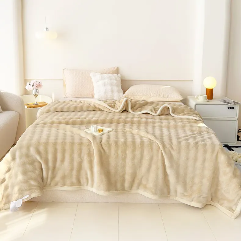 Coperta di lusso in stile nordico moderno da soggiorno in pelliccia sintetica, coperta di lusso