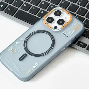 Coque de téléphone magnétique mate pour IPhone 16 15 13 12 14 Pro Max Charge sans fil givré arrière lentille en métal cadre boutons couverture - Product Image 5