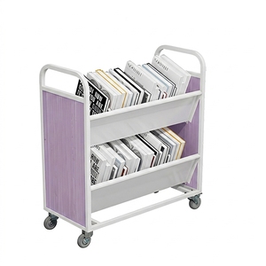 Chariot mobile silencieux au design moderne pour bibliothèque, librairie, échelle à livres, en métal durable - Product Image 2