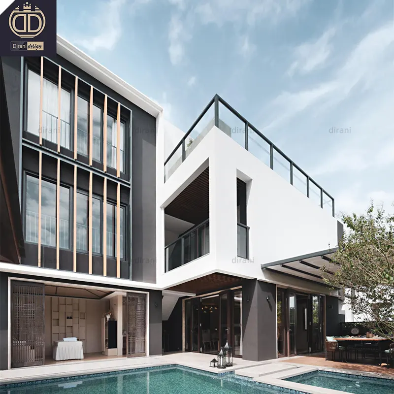Wabi-sabi Desain dan Gambar Interior, Desain 3d Vila Mewah Modern Desain Vila Ruang Tamu Desainer Gaya Alam