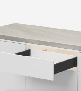 خزانة مطبخ حديثة رفيعة 45 علبة درج معدنية مخفية تحت جبل منزلقة ناعمة الإغلاق للشقة وغرفة النوم لتناول الطعام - Product Image 3