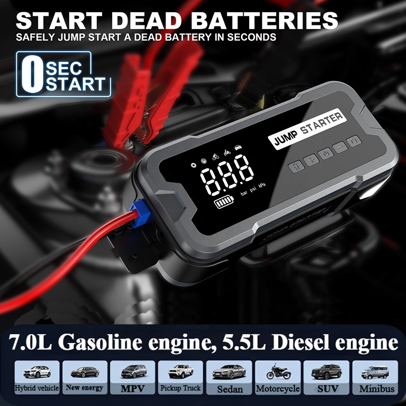 6-in-1 12V 24000mAh Car Jump Starter – Battery Booster with Air Compressor & Power Bank - View 2