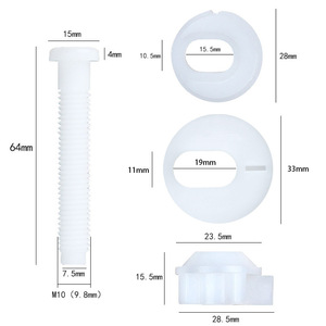 Tornillos de fijación para asiento de inodoro Aojiele M10 64mm con arandelas para asientos de inodoro estándar estadounidenses - Product Image 1