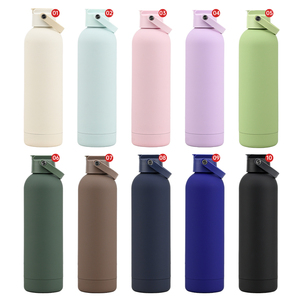 Gobelet isotherme en acier inoxydable de 25 oz, personnalisé pour le bureau et les voyages, sans BPA, finition caoutchoutée mate, avec poignée, couvercle anti-poussière anti-fuite et paille - Product Image 2