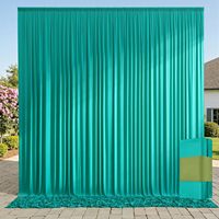 Rideaux de fond de scène plissés turquoise sans plis pour fêtes, mariages, baby showers, anniversaires, décorations de fond personnalisables