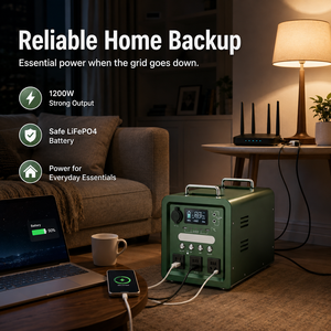 Centrale Électrique Portable 1200W 628Wh LiFePO4, Générateur Solaire, Batterie de Secours d'Urgence Domestique, Onde Sinusoïdale Pure, Universel, Chine - Product Image 6