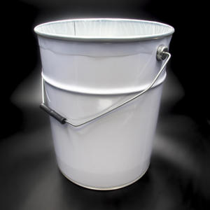 Seau conique en tôle de 27 litres, diamètre 292x445 mm, personnalisable, avec couvercle à oreilles ou à loquet et doublure intérieure en plastique - Product Image 2