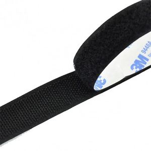 Bandes adhésives autocollantes robustes en velcro noir en rouleau - Product Image 2