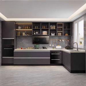 Armoires de <span class=keywords><strong>cuisine</strong></span> de luxe de la <span class=keywords><strong>cuisine</strong></span> <span class=keywords><strong>italienne</strong></span> haut de <span class=keywords><strong>gamme</strong></span> Design plat moderne avec peinture stratifiée blanche - Product Image 4