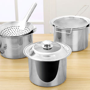 Ustensiles de cuisine en acier inoxydable : Pot à huile, Friteuse, Marmite, Casserole à pâtes, Passoire, Récipient – Usage commercial et domestique - Product Image 2