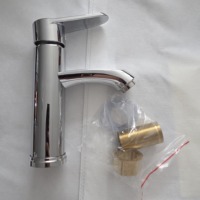 Robinet de lavabo en acier inoxydable à montage sur plan, eau chaude et froide, pour salle de bain, idéal pour les projets – Vente directe usine