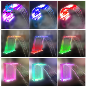 Cascade extérieure de fontaine de cascade de descente d'<span class=keywords><strong>eau</strong></span> de jardin en plastique acrylique coloré poreux de prix usine avec des lumières de LED - Product Image 4