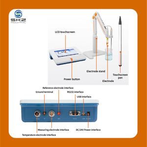 Medidor de <span class=keywords><strong>pH</strong></span> de laboratorio de sobremesa digital PH500T con 6 calibraciones y pantalla táctil a color para pruebas de calidad del agua - Product Image 3