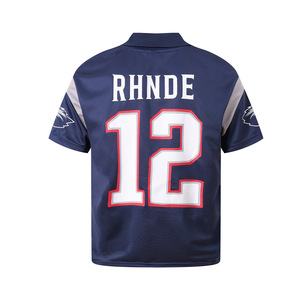 2025 Zomer Sneldrogende Hoge Polyester Poloshirt Met Korte Mouwen Bedrukte Top Voor American Football & Ijshockey - Product Image 2