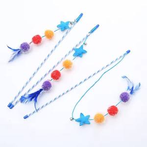 Interactive Plastic Pet Toy Toys Pets Felt Star Glitter <b>Ball</b> Feather Teasing Stick Self Playing Cat Teaser Movement Toy for Cats - Product Image 2