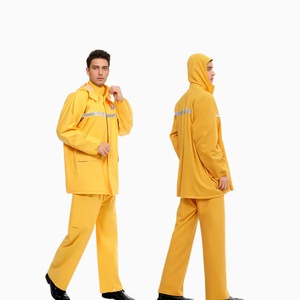 Combinaison de pluie en PVC résistant, imperméable, <span class=keywords><strong>veste</strong></span> de pluie en tissu tricoté, imperméables durables pour la randonnée - Product Image 2