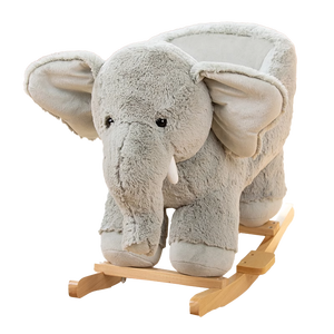 Chaise à bascule pour bébé de 6 à 36 mois, éléphant gris en peluche, jouets à chevaucher pour enfants - Product Image 1
