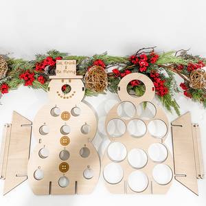 Cuenta atrás navideña de cerveza, decoración de Navidad, muñeco de nieve personalizado, árbol de madera, Papá Noel Secreto, regalo para su vino, calendario de adviento - Product Image 4