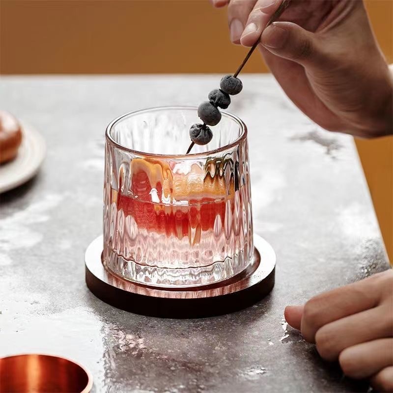 Rotary Whiskey glasses cup personality tumbler Old Fashioned glass wine cup