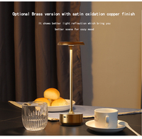 Lampe de table élégante, rechargeable, LED tactile, sans fil, portable, en alliage d'aluminium, batterie 2600mAh, variateur d'intensité, moderne, 3 températures de couleur
