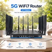 Router Wifi7 Enterprise 5G OpenWRT Router Wifi Nirkabel 5g Sim 802.11BE Router Wifi Nirkabel Tri-band 19000Mbps Router 5g Esim