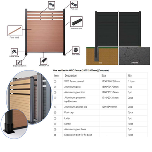 Juego de Paneles de Cerca Horizontales de WPC Resistentes al Agua para Exteriores, Cerca Compuesta de Madera para Exteriores, para Cercas de Casas y Patios - Product Image 4