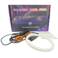 Anneaux Halo 2025 pour Voiture, Phares LED Angel Eyes 60mm 70mm 80mm 90mm 95mm 100mm 110mm 120mm RGB Couleur avec Clignotant