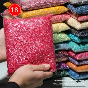 Mosaïque de coquillages naturels de petite taille 2-3mm, forme irrégulière, procédé de teinture, pour nail art, bijoux faits main, vêtements, autocollants, broches, épingles à cheveux - Product Image 2