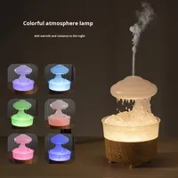 Diffuseur d'arômes électrique créatif et coloré à LED 7 couleurs en forme de goutte de pluie, humidificateur ultrasonique avec humidistat et télécommande pour la maison