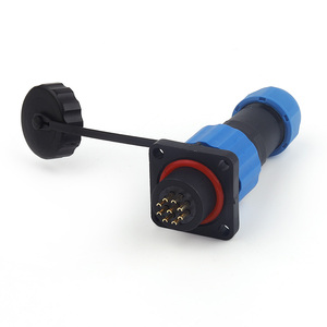 SP16 IP68 Aviação Conector Impermeável <span class=keywords><strong>2</strong></span> <span class=keywords><strong>3</strong></span> 4 5 6 7 9 Pin Plug & Socket Masculino/Feminino Docking/Quadrado/Flange/Porca Traseira Conector do cabo - Product Image 3