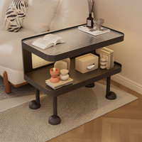 Nouvelle table d'appoint en verre trempé de style ouvert, en fer forgé, moderne et minimaliste, table de chevet, armoire de rangement pour chambre à coucher et salon, table basse