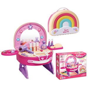 Sac à main <span class=keywords><strong>arc</strong></span>-<span class=keywords><strong>en</strong></span>-<span class=keywords><strong>ciel</strong></span> rose 2 <span class=keywords><strong>en</strong></span> 1 pour fille, jouet de coiffeuse avec lumière et musique - Product Image 5