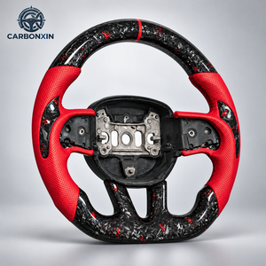 Volant de direction chauffant en cuir et fibre de carbone personnalisé avec LED pour Dodge Charger SRT RT Challenger 2021-2023 - Product Image 2