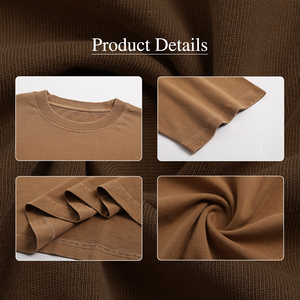 T-Shirt da <span class=keywords><strong>Uomo</strong></span> Personalizzate Lavate 100% Cotone Girocollo Oversize Stile Streetwear Effetto Vissuto Vestibilità Ampia - Product Image 5