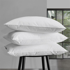 Cuscini del letto della raccolta dell'hotel della <span class=keywords><strong>piuma</strong></span> <span class=keywords><strong>d</strong></span>'<span class=keywords><strong>oca</strong></span> bianca su misura filo 100% del tessuto 400 del cotone per dormire - Product Image 1