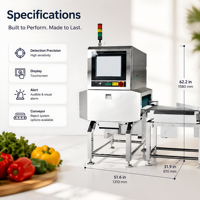 Máquina de Inspección de Alimentos por Rayos X con Núcleo PLC de Acero Inoxidable 304, Certificación CE, Cinta Transportadora, Detección de Cuerpos Extraños, 1 Año de Garantía