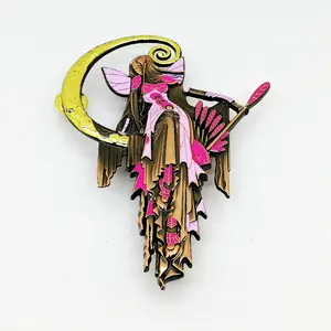 Duel Finish Moon Angel Fairy Custom 3D Metal Soft Enamel Apparel Badge Lapel Pin