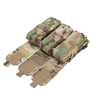 Pochette tactique pour chargeur, triple panneau frontal réglable, en nylon 500D, camouflage durable pour l'extérieur, Multicam